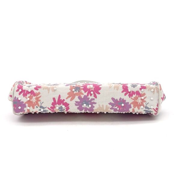 Vintage Magid Beaded Floral Clutch Purse White Pink Purple w Coin Pouch Beaded - Picture 7 of 16